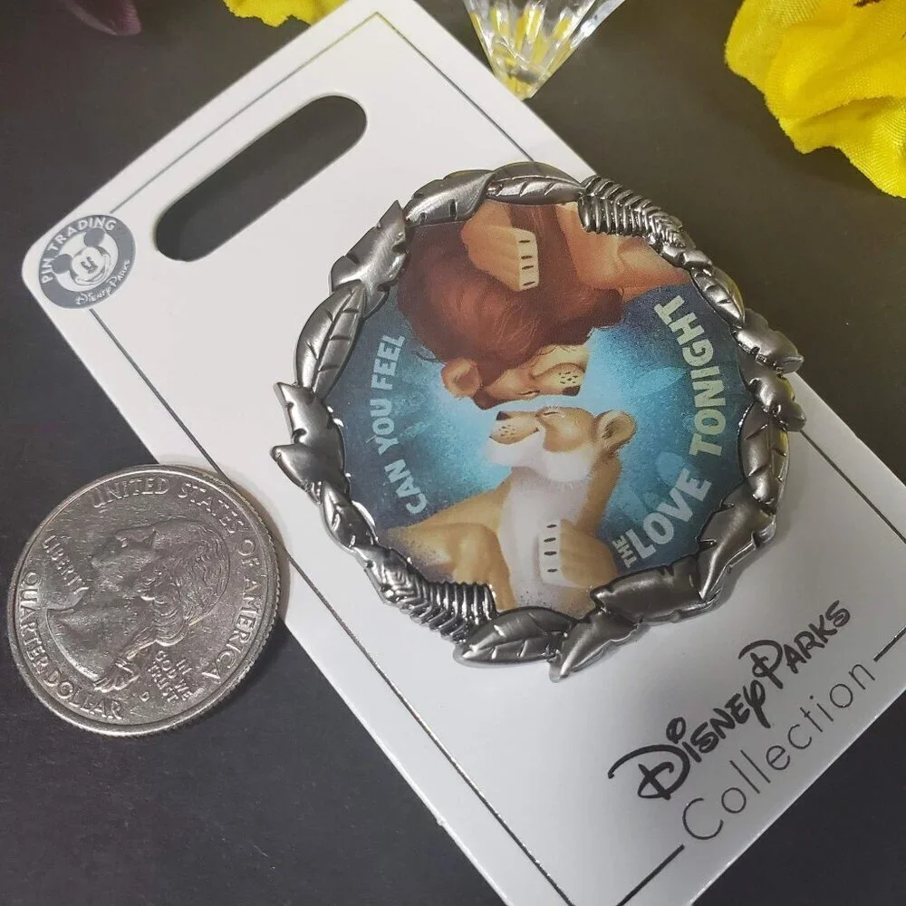 Disney Simba Nala Trading Pin Lion King Feel Love Lapel Pin Brooch Badge Jewelry